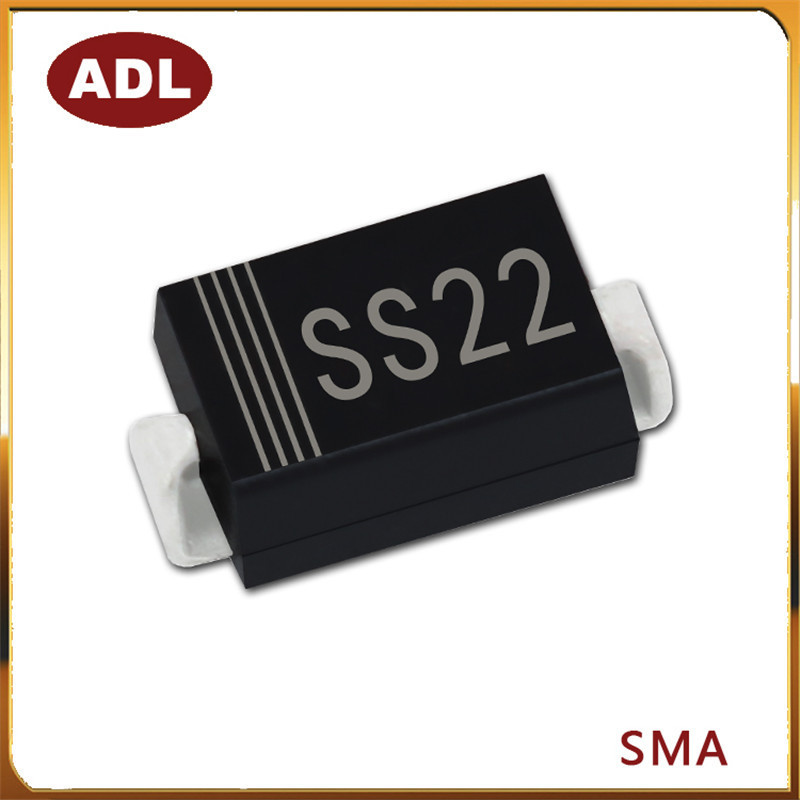奥德利 贴片SS22 肖特基二极管 封装SMA 2A20V 进口芯片 厂家生产