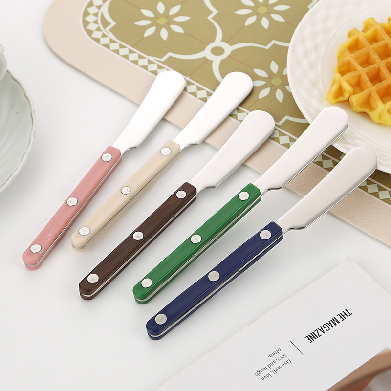 304 stainless steel butter knife ABS plastic handle rivet butter knife ins chocolate cheese bread grease knife 304 stainless steel butter knife ABS plastic handle rivet butter knife ins chocolate cheese bread grease knife