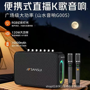 Shanshui G005 Portable Bluetooth Karaoke Speaker with Handheld and Shoulder Strap, Live Sound Card, Instrument Amplifier with Microphone, New Model