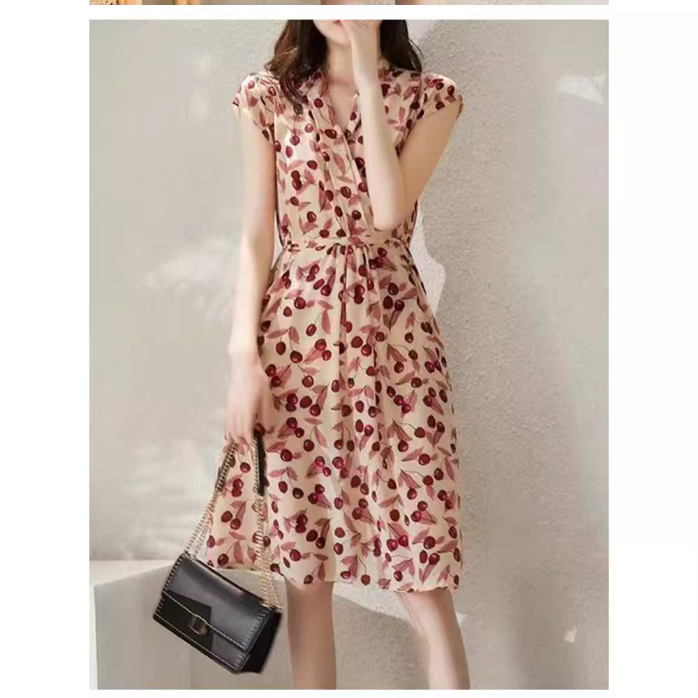 (Mới) Mã A4187 Giá 2480K: Váy Đầm Liền Thân Nữ Hatda Ngắn Tay Hàng Mùa Hè Họa Tiết Hoa Thời Trang Nữ Chất Liệu Lụa Tơ Tằm G05 Sản Phẩm Mới, (Miễn Phí Vận Chuyển Toàn Quốc).