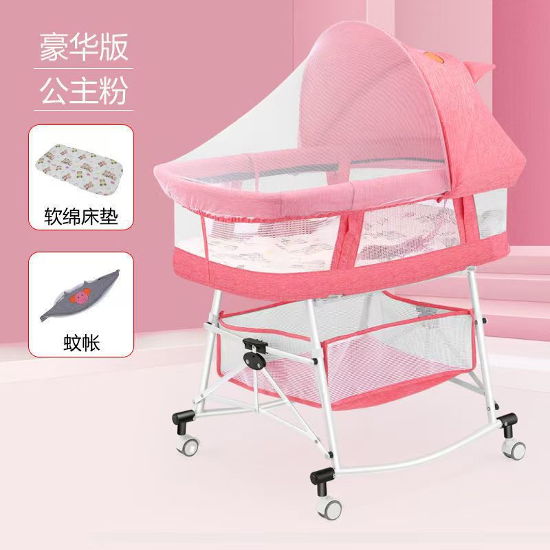 Cama para bebés, cama grande, cama mecedora plegable, cama para niños, cama para recién nacidos, cama para mosquiteros al aire libre