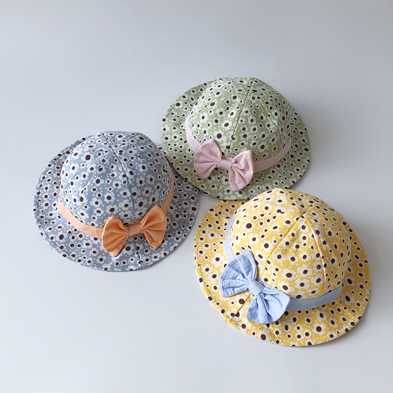 Children's Thin Floral Cute Sun Fisherman Hat display picture 2