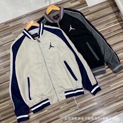 高品质春秋新款乔丹AJ夹克飞人后背刺绣休闲男女情侣款外套棒球服