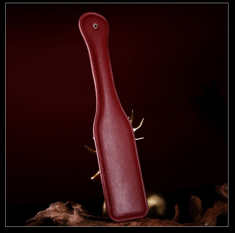 Jiuai SM Leather Flogger Whip Red Faux Leather Adult Play Accessory — detail image 20