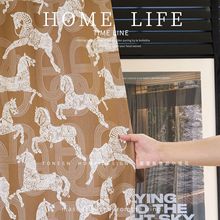 皇家马匹色织提花布料沙发单人椅靠枕面料浙江海宁许村高精密厂家