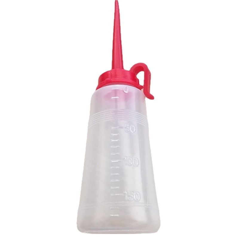 Máquina de coser 160ML Olla de aceite Olla de aceite de boca afilada Olla de aceite de mango rojo Olla de aceite de doble aguja Olla de aceite de plástico Olla de aceite de boca roja de boca larga