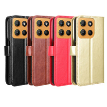 适用摩托罗拉G15/G15 Power手机壳MOTO G05/E15 4G疯马纹皮套翻盖