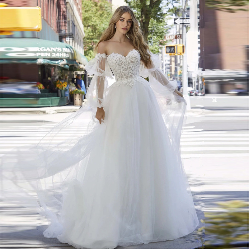 French Mori style outdoor light wedding dress main yarn high waist tube top bridesmaid dress studio wedding photo art exam dress