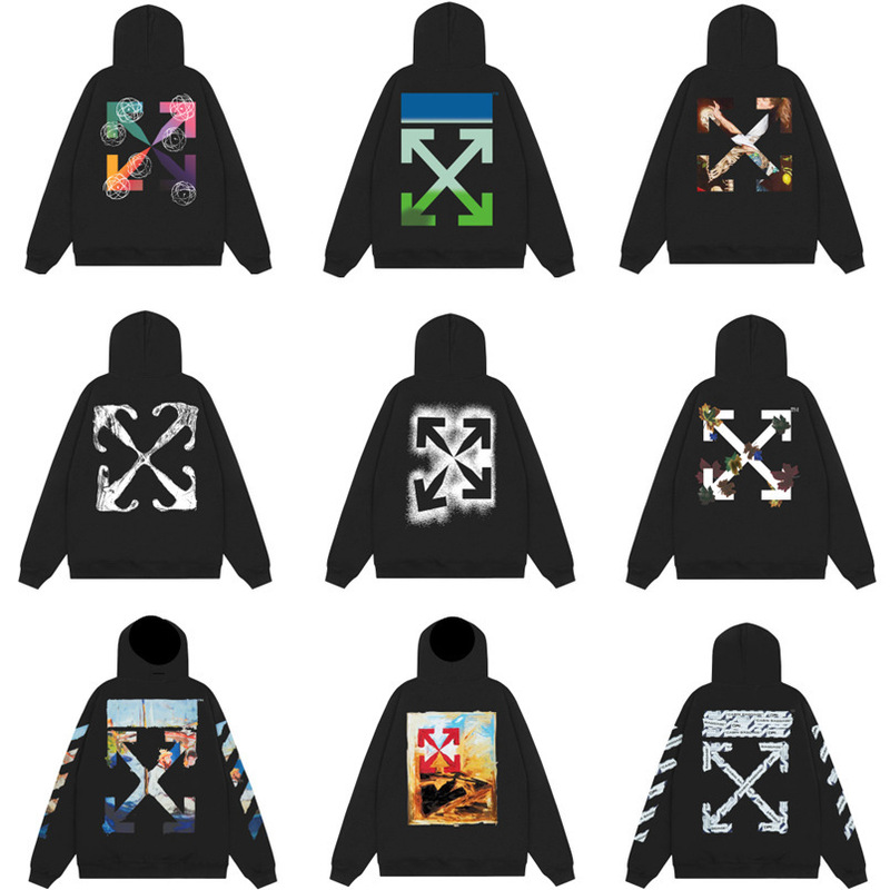 Off White Moon Religion Arrow Hooded Sweatshirt Ow Loose Pullover Hoodie Jacket Trendy Brand Unisex Couple Off White Moon Religion Arrow Hooded Sweatshirt Ow Loose Pullover Hoodie Jacket Trendy Brand Unisex Couple