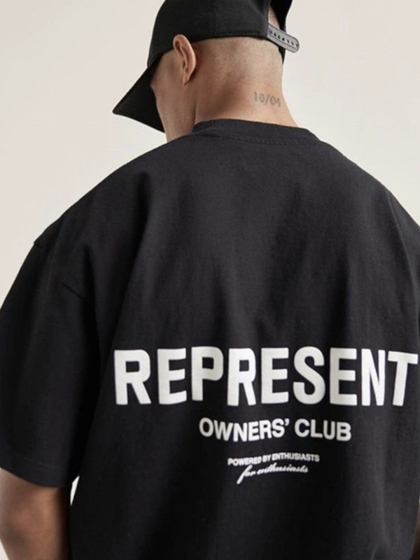 REPRESENT TRACK スモールレタリング半袖アメリカンハイストリートピュアコットン男女カップルルーズTシャツトレンド|undefined