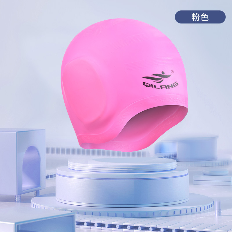 Gorros de nadador de ondas de alta calidad, gorras de nadador de silicona para adultos impermeables, gorras de nadador de silicona de cabello largo, fabricantes al por mayor