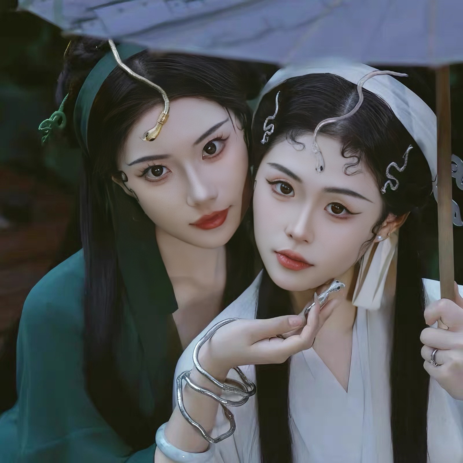 Antique Snake Hair Accessories Xiaoqing Headwear Adjustable Necklace Green Snake White Snake Girlfriend Photo Headwear Portrait Accessories Women