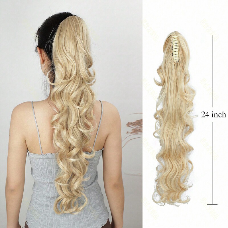 Grappling Clip Big Wavy Curly Ponytail Large Grabbing Clip Long Women's Chemical Fiber Ponytail European and American High Temperature Silk Wig Braid