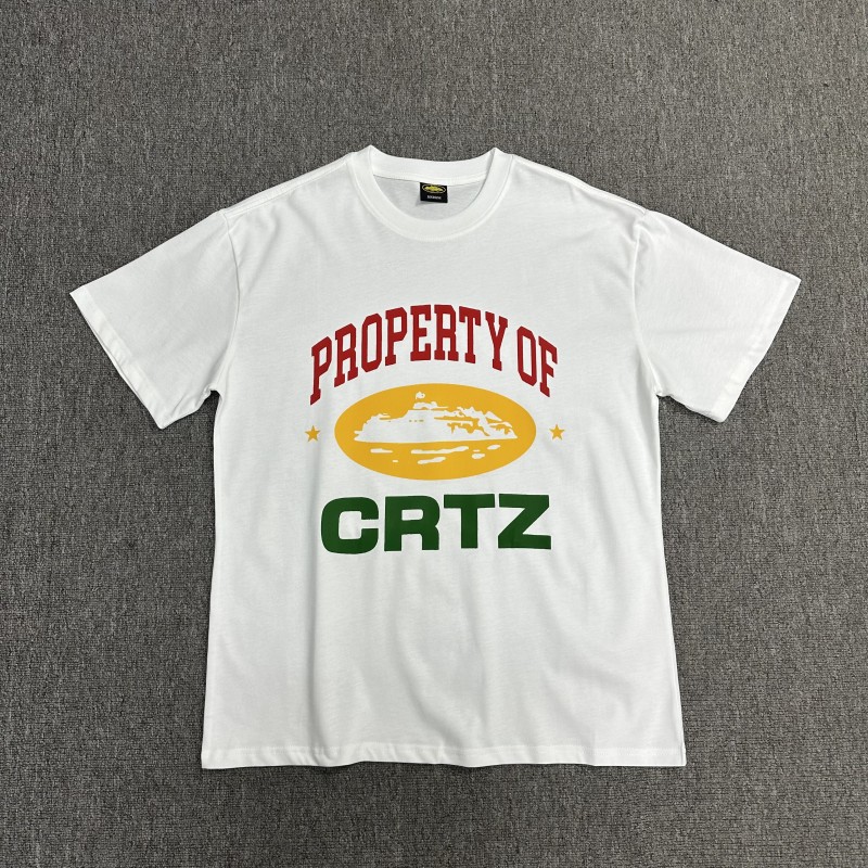 Comercio exterior al por mayor Alcatraz Basic Series C0rteiz Phantom Letter Logo Camiseta impresa Traje de pareja