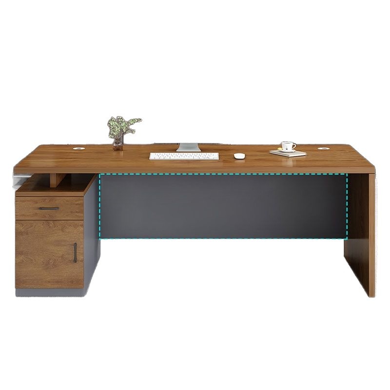 Стол руководителя с тумбой, 120x60x75 см, латте