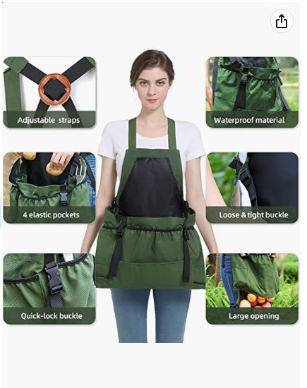 Amazon Venta caliente al aire libre picking Bolsillo grande delantal jardinería carpintería tienda de frutas tienda de flores mochila herramienta recinto