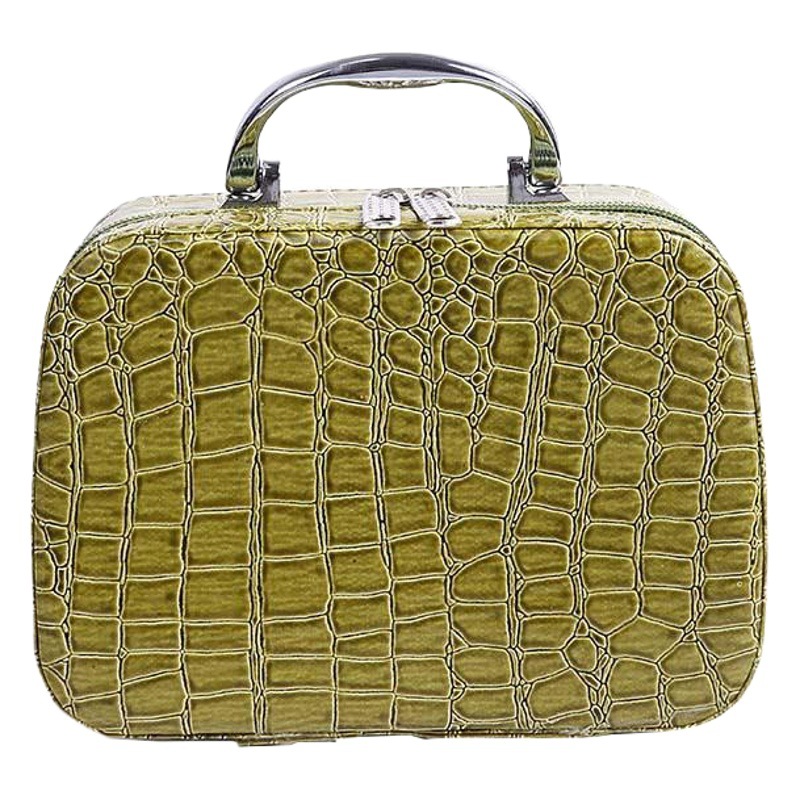 Estilo coreano patrón piedra caso cosmético con espejo bolsa de almacenamiento portátil para mujer bolsa de cosméticos de cremallera cuadrada en stock