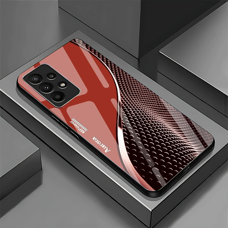 Samsung, compatible glass phone case, mirror effect, 36, business version, fall protection