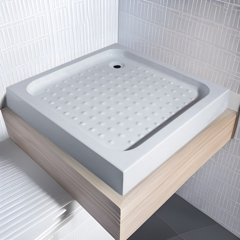Shower Room Base with Free Shipping, Wholesale from Manufacturer, Thickened Acrylic Shower Tray, Square Shape, Includes Drain, Shower Room Base Basin