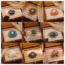 中国风牡丹花朵胸针女高档奢华旗袍胸花气质合金外套西装配饰别针