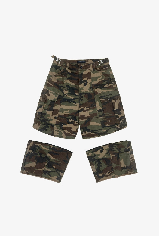 Men's Camouflage Cargo Shorts Loose Fit Deconstructed Streetwear_voghion.com