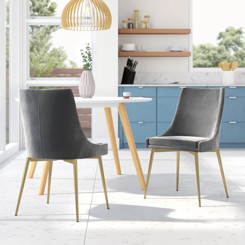 silla de comedor de terciopelo silla de comedor de exportación silla de respaldo de lujo ligera silla de alta calidad silla de mesa de comedor moderna simple