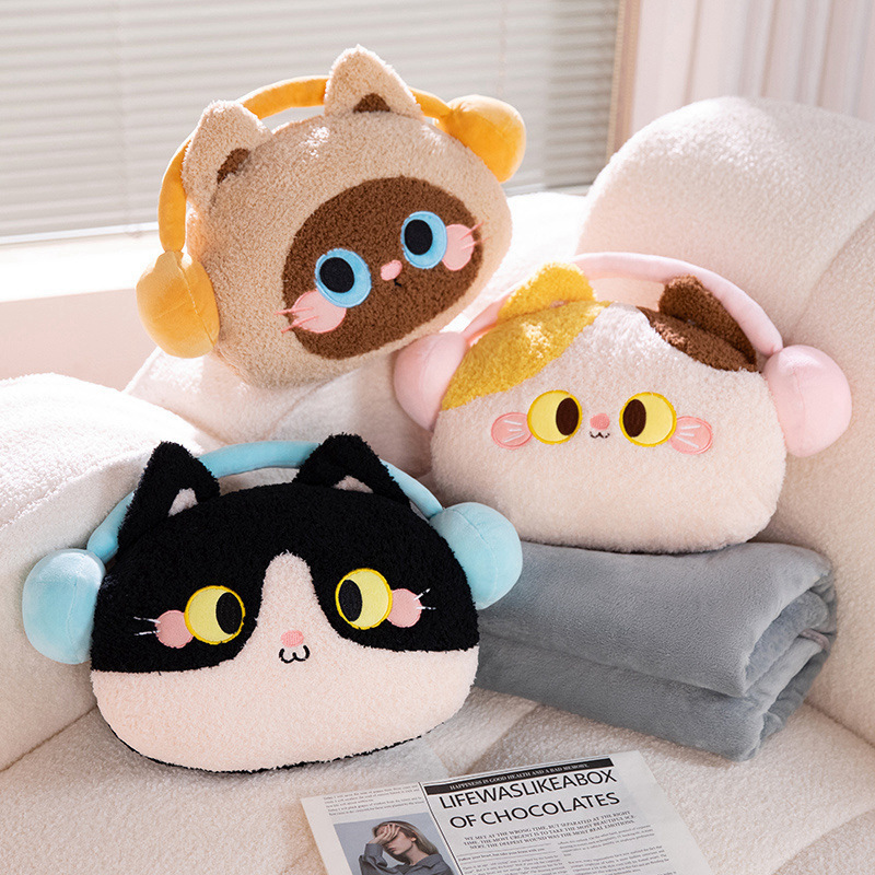 Oficina siesta almohada edredón de doble uso sofá manta aire acondicionado edredón de verano cojín de coche 2 en 1