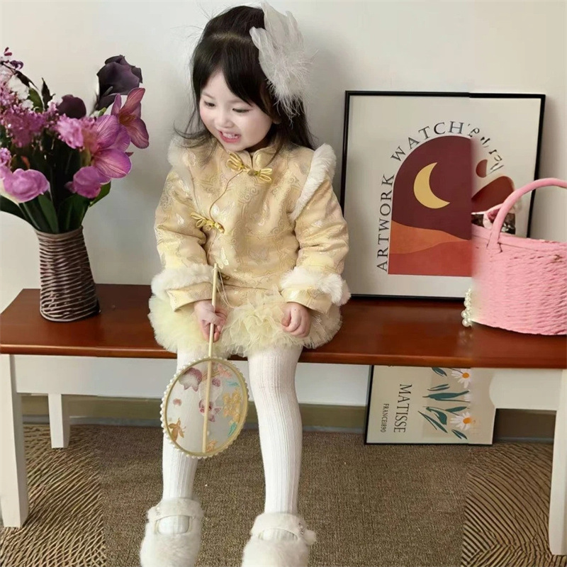 Zheng Qiyi vestido de princesa de niña de Año Nuevo 2025, nuevo vestido de aniversario, vestido de Año Nuevo de invierno