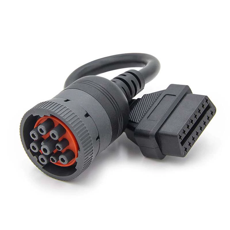 De Chi 9pin к OBD16pin гнездо 16 для удлинительной линии J1939 мужской