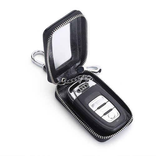 New Style High-End Mirror Car Remote Control Zipper Key Case for Men and Women, Exquisite Retro Universal Car Key Holder
