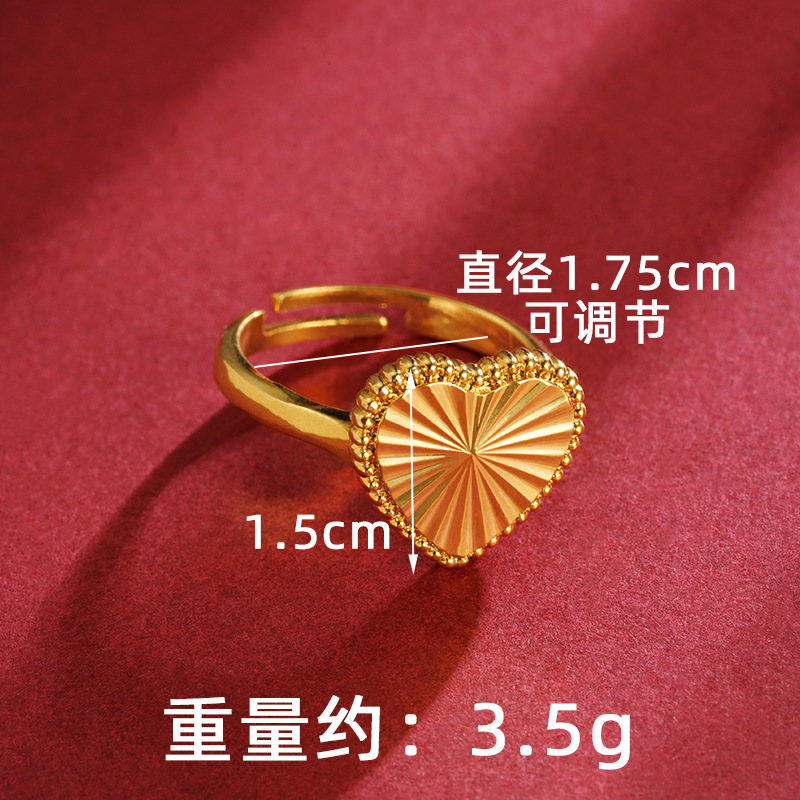 Nuevo collar de oro de arena de Vietnam lujoso ligero corazón de viento joyería de patrón horizontal combinación de pernos de orejas de mujer fábrica directa suministro al por mayor