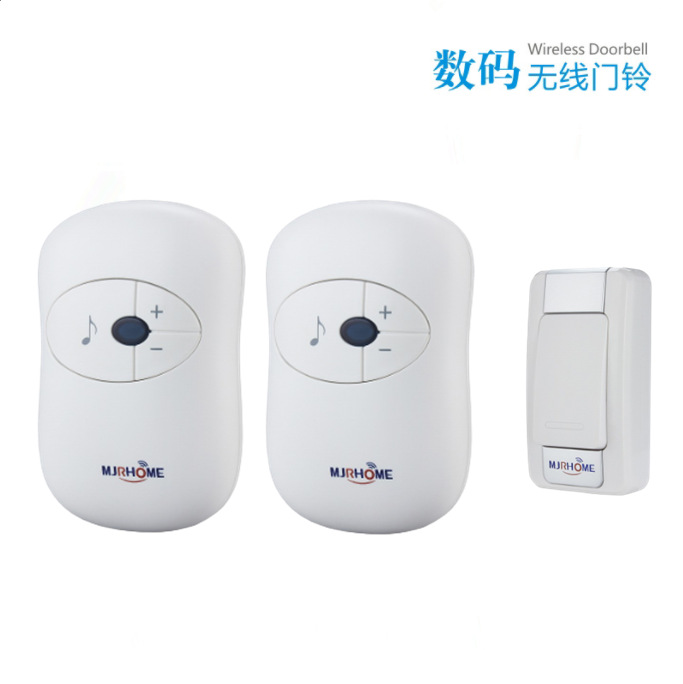 数码门铃 无线交流门铃无线门铃老人呼叫器远距离遥控门铃 一拖二