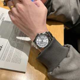 跨境瑞士品牌防水夜光新款男士手表钢带款石英表直播外贸一件代发
