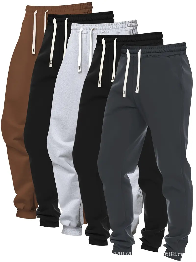 2026 explosión transfronteriza pantalones deportivos de moda masculinos de cinco piezas de color sólido cómodos ociosos pantalones de alimentación directa plataforma