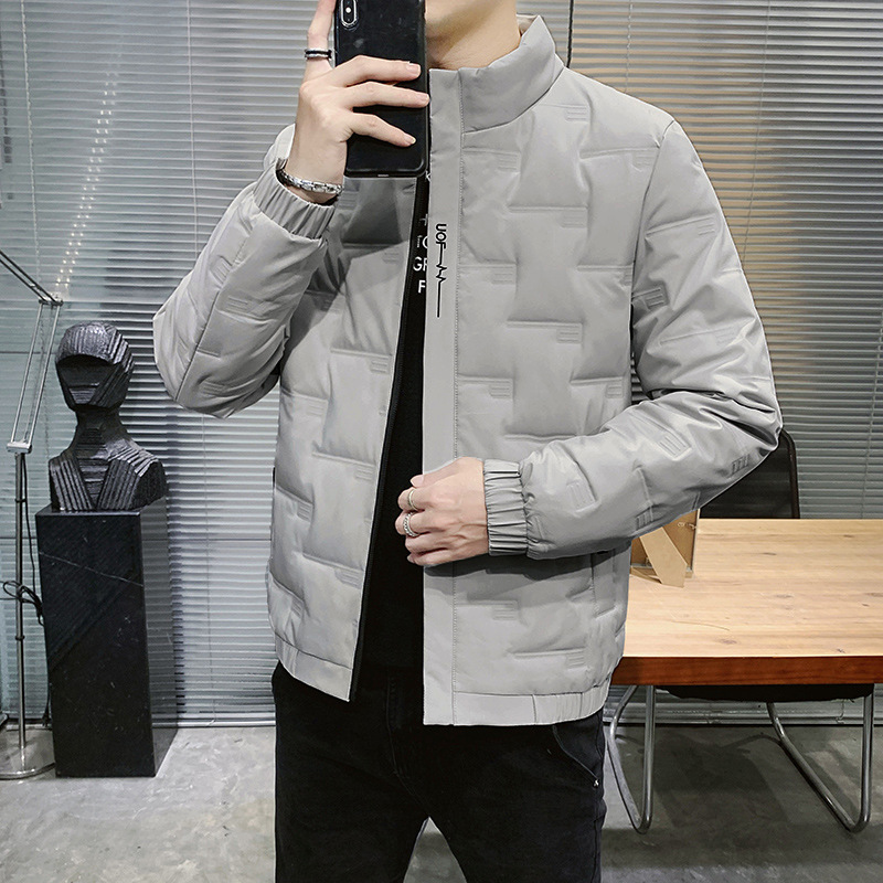 Chaqueta de cuello alto para hombre y mujer transfronteriza otoño e invierno abrigo corto a prueba de frío deportes cálidos pato blanco chaqueta acolchada de algodón al por mayor