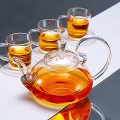 玻璃茶壺高把茶壺 壺口帶過濾網高硼硅耐熱高把玻璃茶壺 批發定製