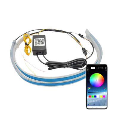 steering streamer 60cmRGB colorful remote – Gündüz işıqları - 30cm-app-daytime-running-light-without-turn-signal-1-pair-price