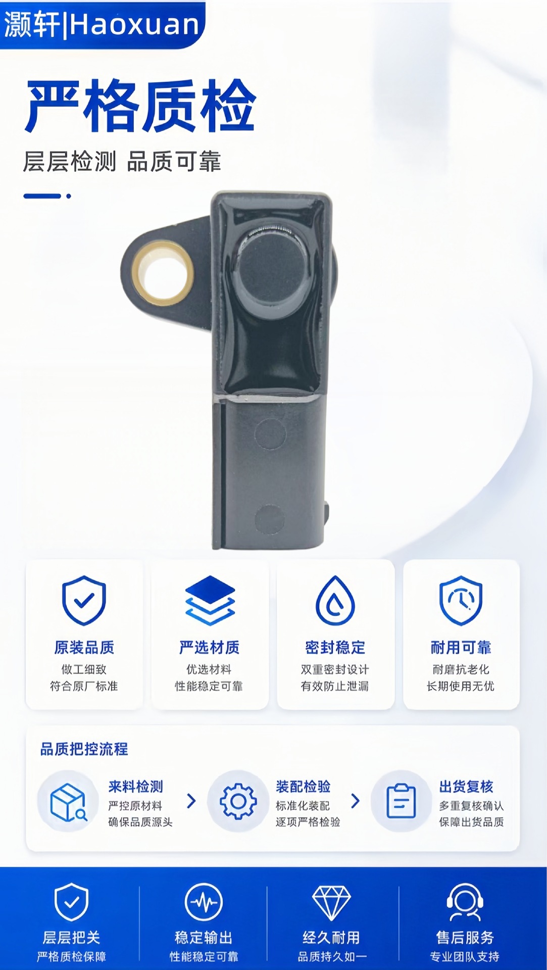 Customized wholesale production of automotive air conditioning pressure sensors, automotive parts pressure sensors, and knock sensors