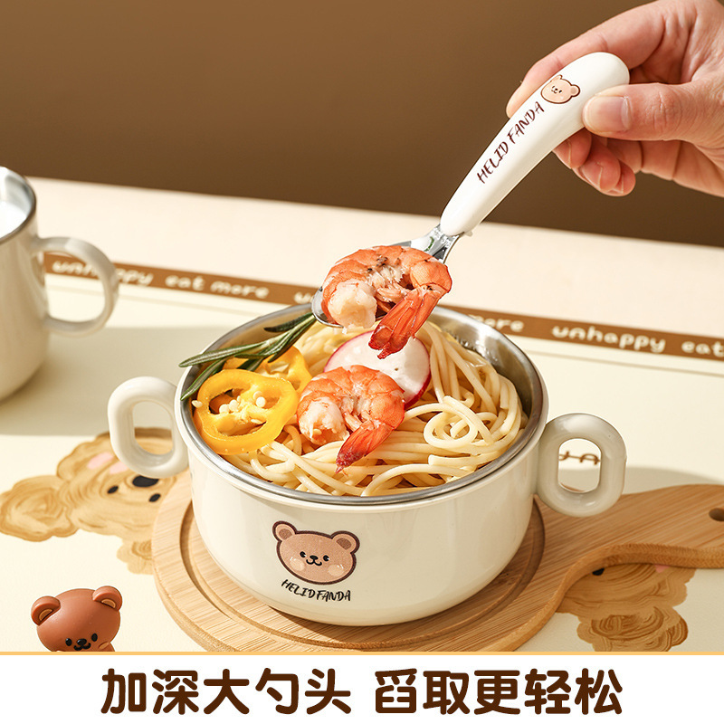 子供用補助食器乳幼児用ステンレス製転倒防止双柄食器食品級多機能食器セット|undefined