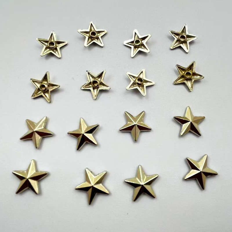 卸売合金五芒星スタッズ衣類バッグハードウェアアクセサリー防錆リベット五芒星アクセサリーネジ|undefined