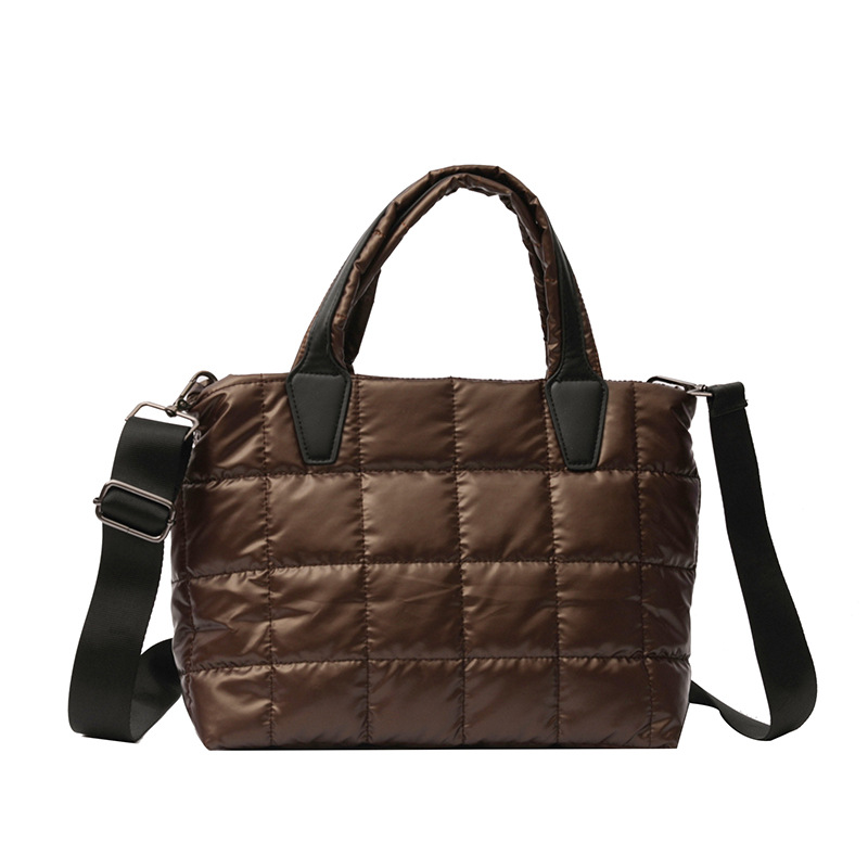 Bolso de mano acolchado de algodón de gran capacidad para mujer, nuevo bolso de moda 2024, bolso cruzado de hombro de alta gama para ir al trabajo