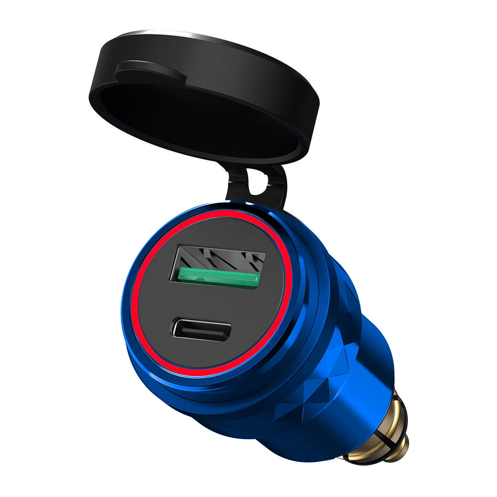 Motocicleta modificada enchufe de carga estándar europeo USB cargador de teléfono móvil aleación de aluminio QC3.0 PD Qualcomm carga rápida