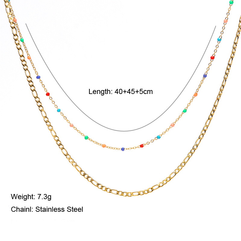 Simple Style Geometric Titanium Steel Plating Layered Necklaces 1 Piece