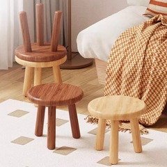 Solid wood small stool household small round stool wood low stool minimalist modern low stool living room bedroom shoe bench round stool seating stool