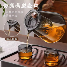高硼硅玻璃泡茶壶家用煮茶器木把壶壶茶水分离耐高温过滤功夫茶具