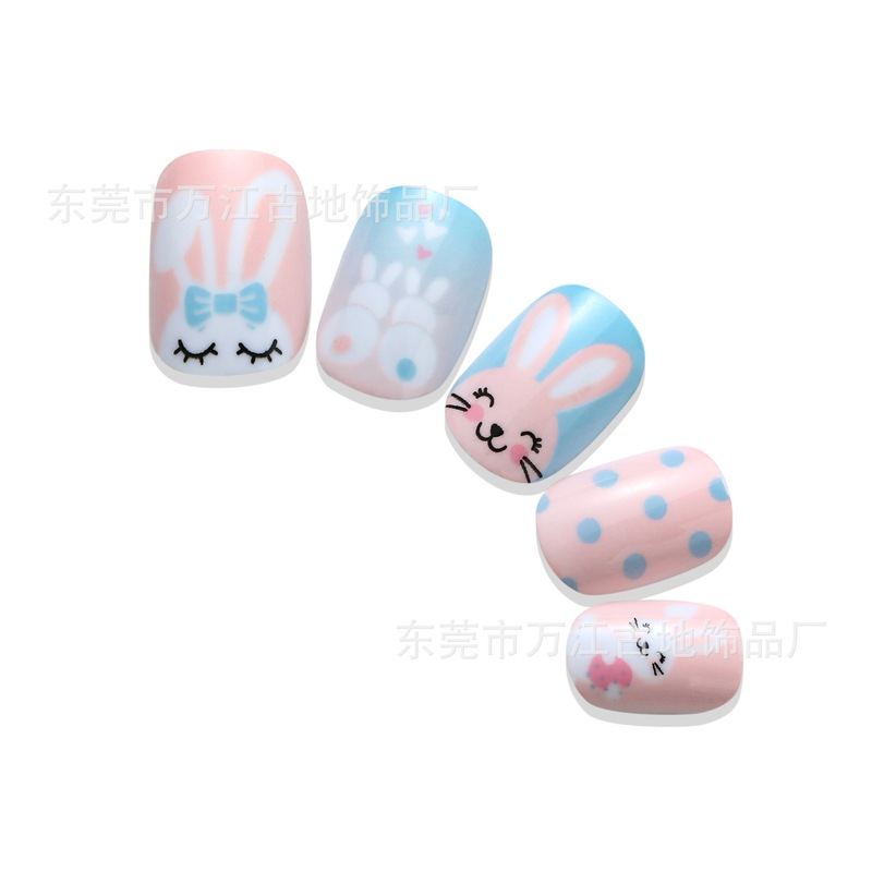 Professional Producer of Kidsren's Wear Nails, Environmentally Friendly Abs Fake Nail Patches, Easter Festival Nail Art Patches