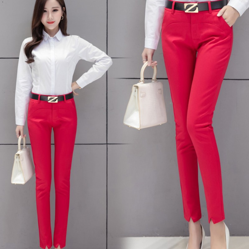 九分西裝褲工廠貨源2021春夏新款女人味顯瘦顯高休閑鉛筆小腳褲