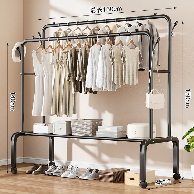 Percha de ropa móvil con ruedas tipo piso percha de ropa de dormitorio sala de estar doméstica red percha de ropa de lujo ligera percha de ropa al por mayor