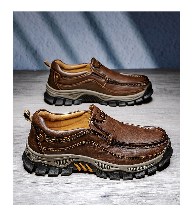 Giày da nam cỡ lớn mũi tròn đế bằng, giày dã ngoại leo núi thường ngày — 55330 màu kaki, 55330 màu đen, 55330 nâu đỏ, 55331 màu kaki chi tiết 12