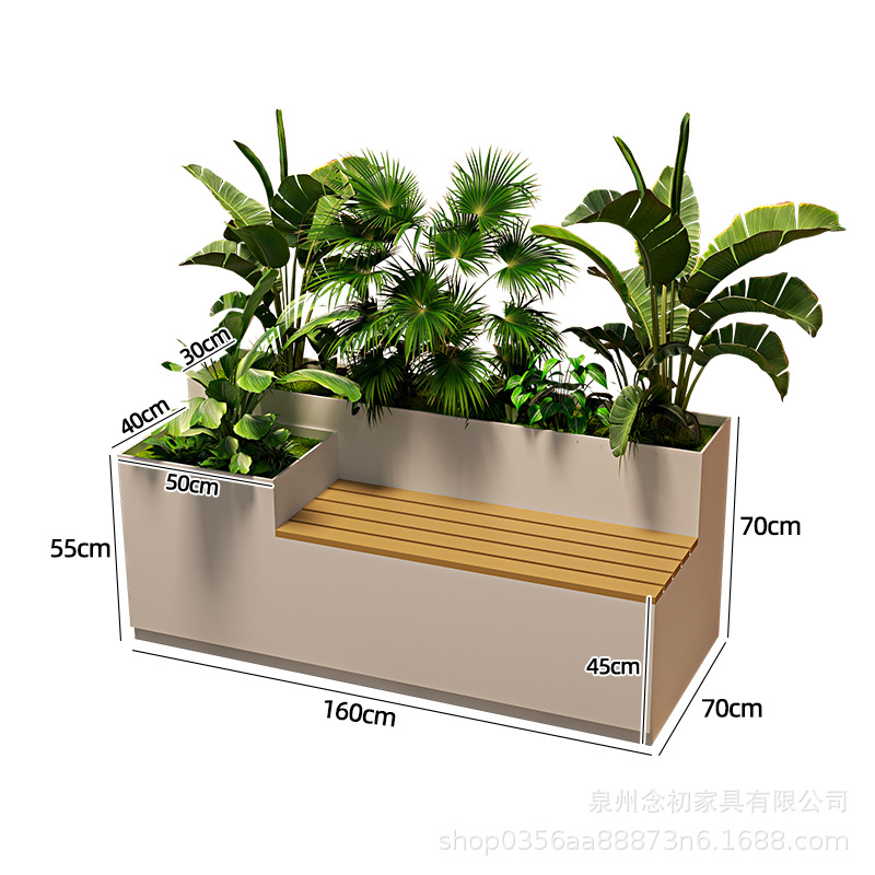 戸外鉄芸花箱組合せ販売部商店街は緑化花壇カフェ街のステンレス花溝を遮断している